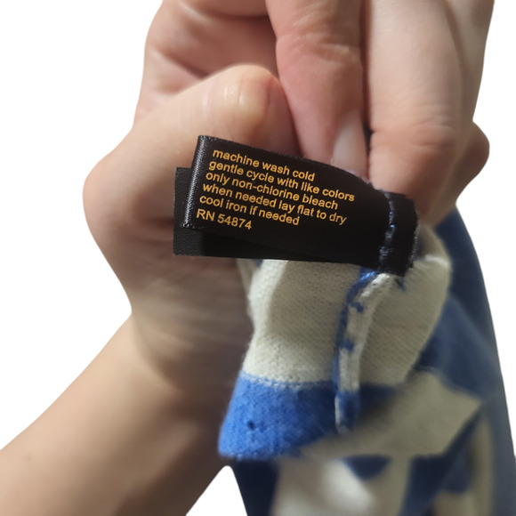 Outback Red blue and white striped long sleeve top, size small - Picture 4 of 5